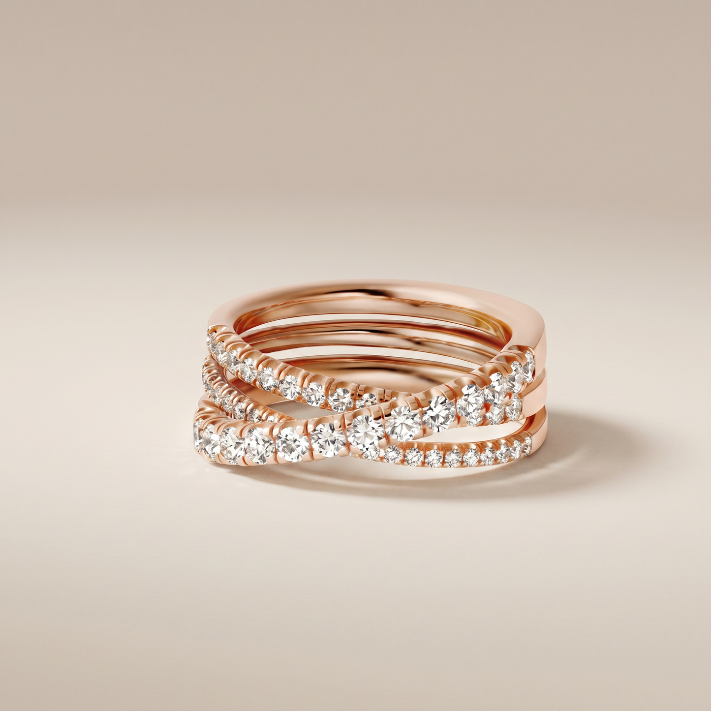 Etincelle Crossover Pavé Diamond Ring