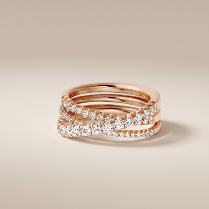 Etincelle Crossover Pavé Diamond Ring