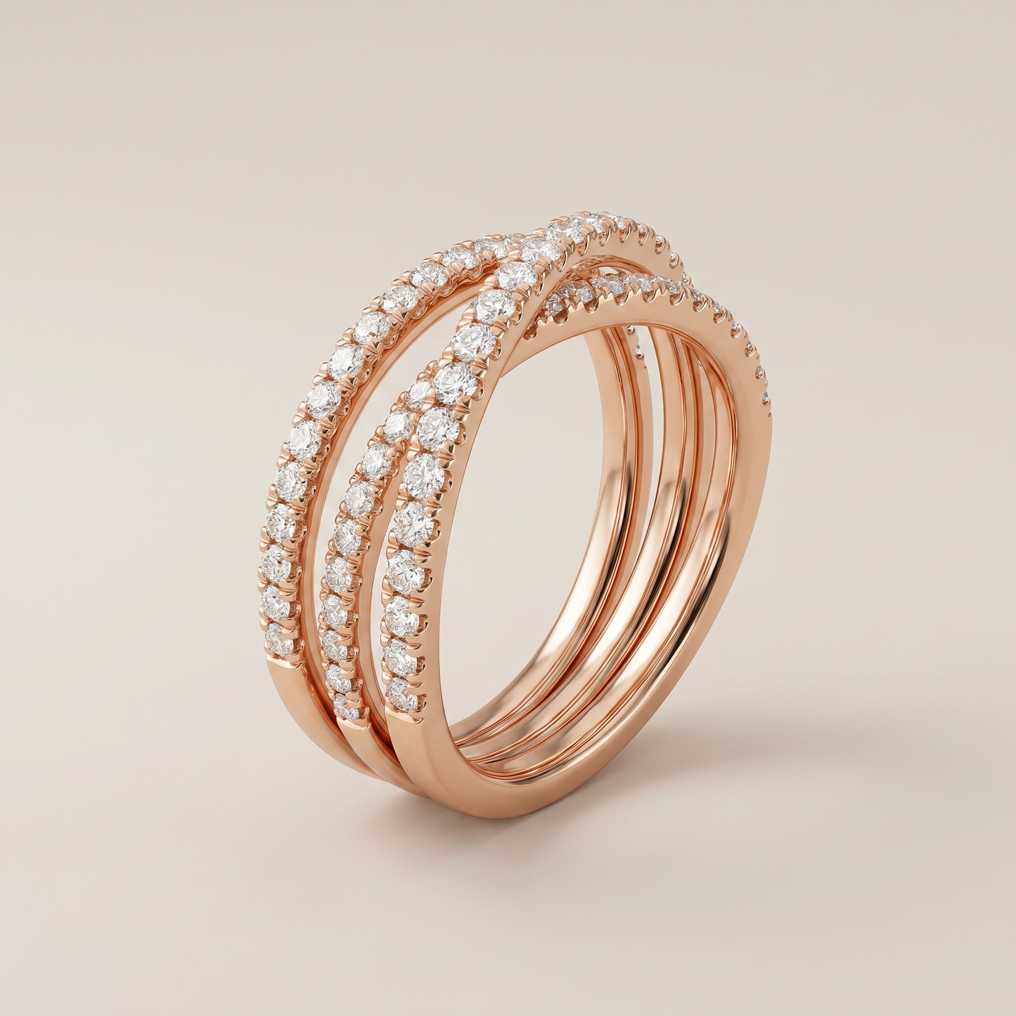 Etincelle Crossover Pavé Diamond Ring