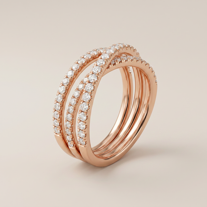 Etincelle Crossover Pavé Diamond Ring