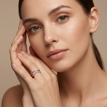 Etincelle Crossover Pavé Diamond Ring