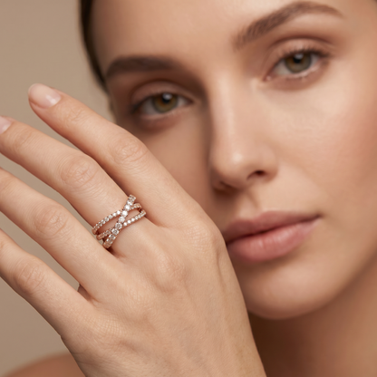 Etincelle Crossover Pavé Diamond Ring