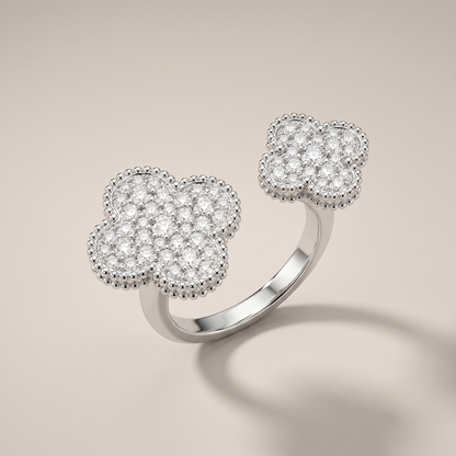 Floral Clover Between The Finger Ring