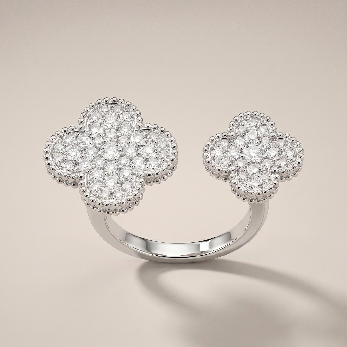 Floral Clover Between The Finger Ring