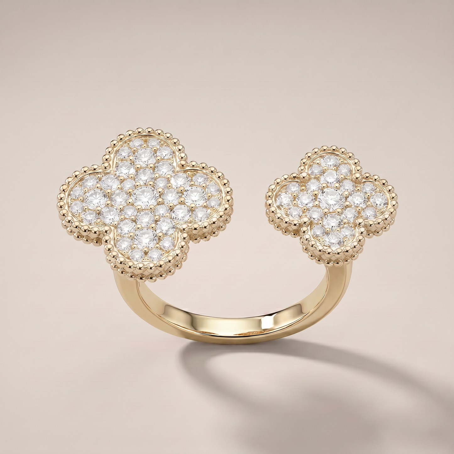 Floral Clover Between The Finger Ring