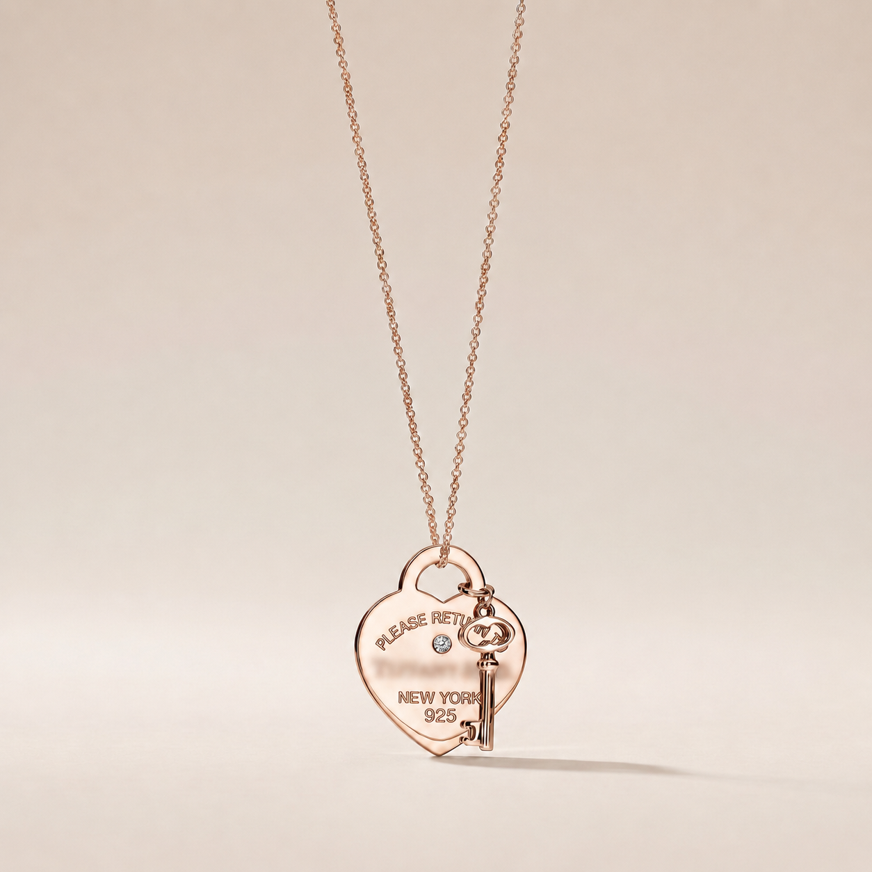 Heart & Key Pendant Necklace