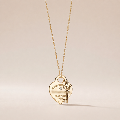 Heart & Key Pendant Necklace