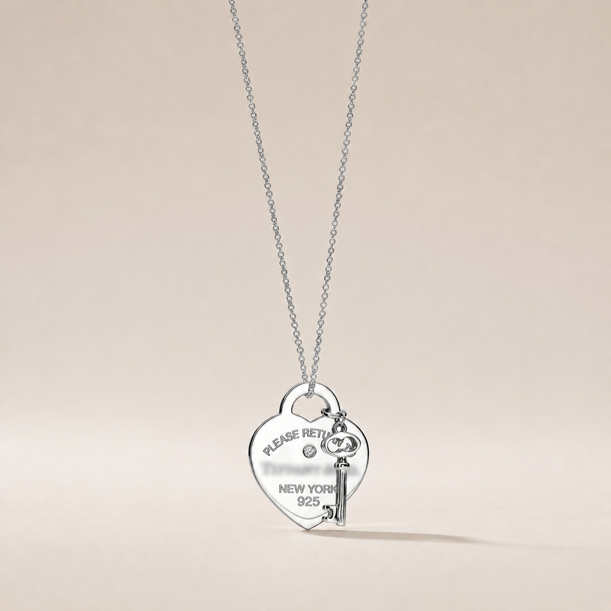 Heart & Key Pendant Necklace