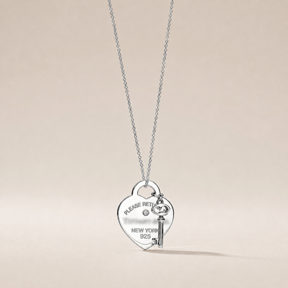Heart & Key Pendant Necklace