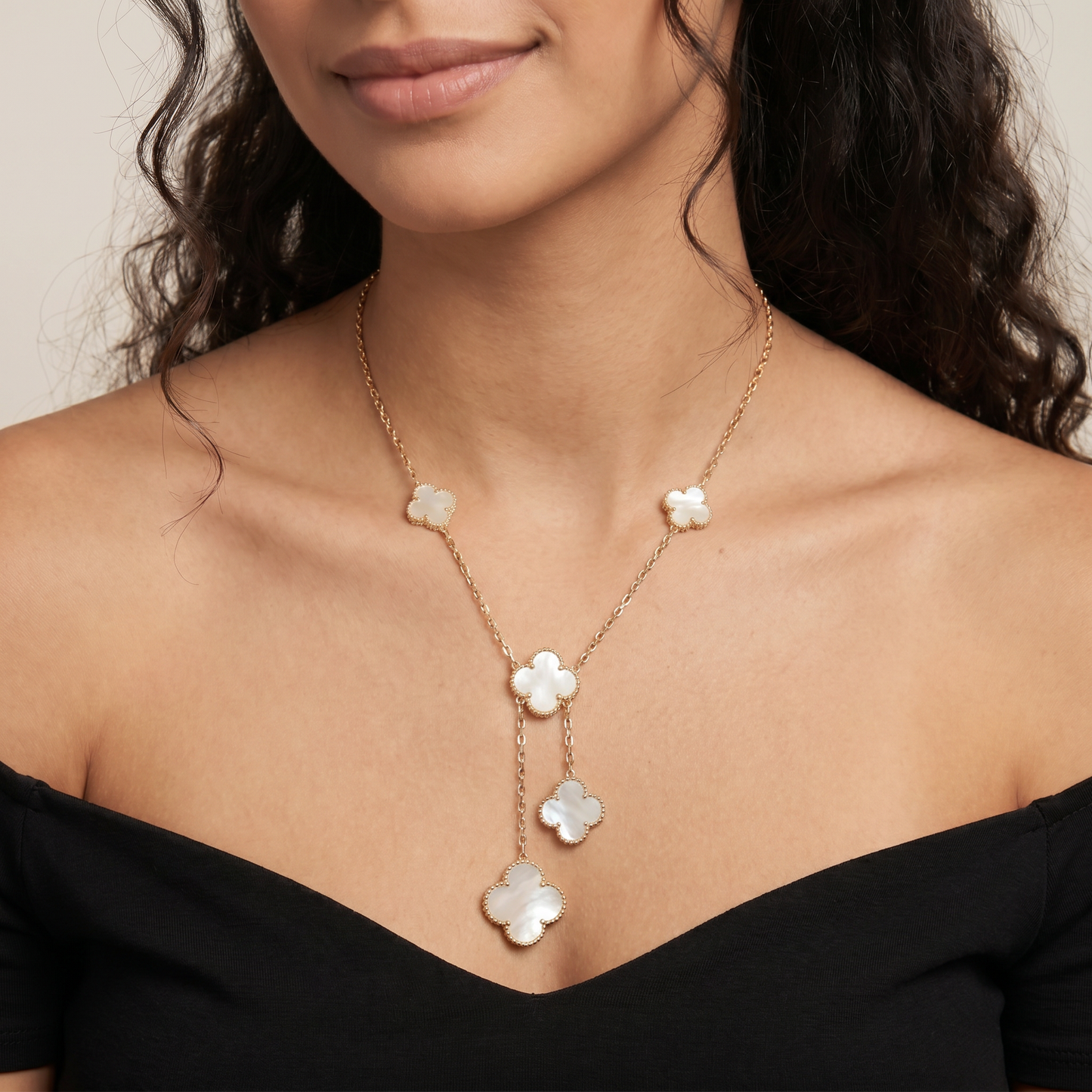 Magic Alhambra Six Motifs Mother Of Pearl Clover Necklace