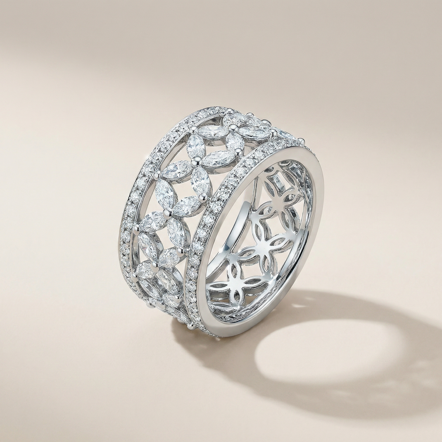 Marquise Victoria Wide Pavé Band Ring