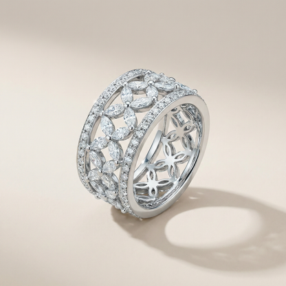 Marquise Victoria Wide Pavé Band Ring