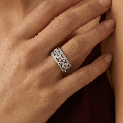 Marquise Victoria Wide Pavé Band Ring