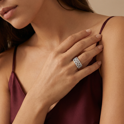 Marquise Victoria Wide Pavé Band Ring