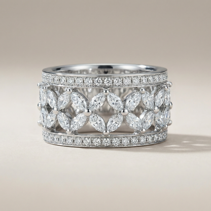 Marquise Victoria Wide Pavé Band Ring