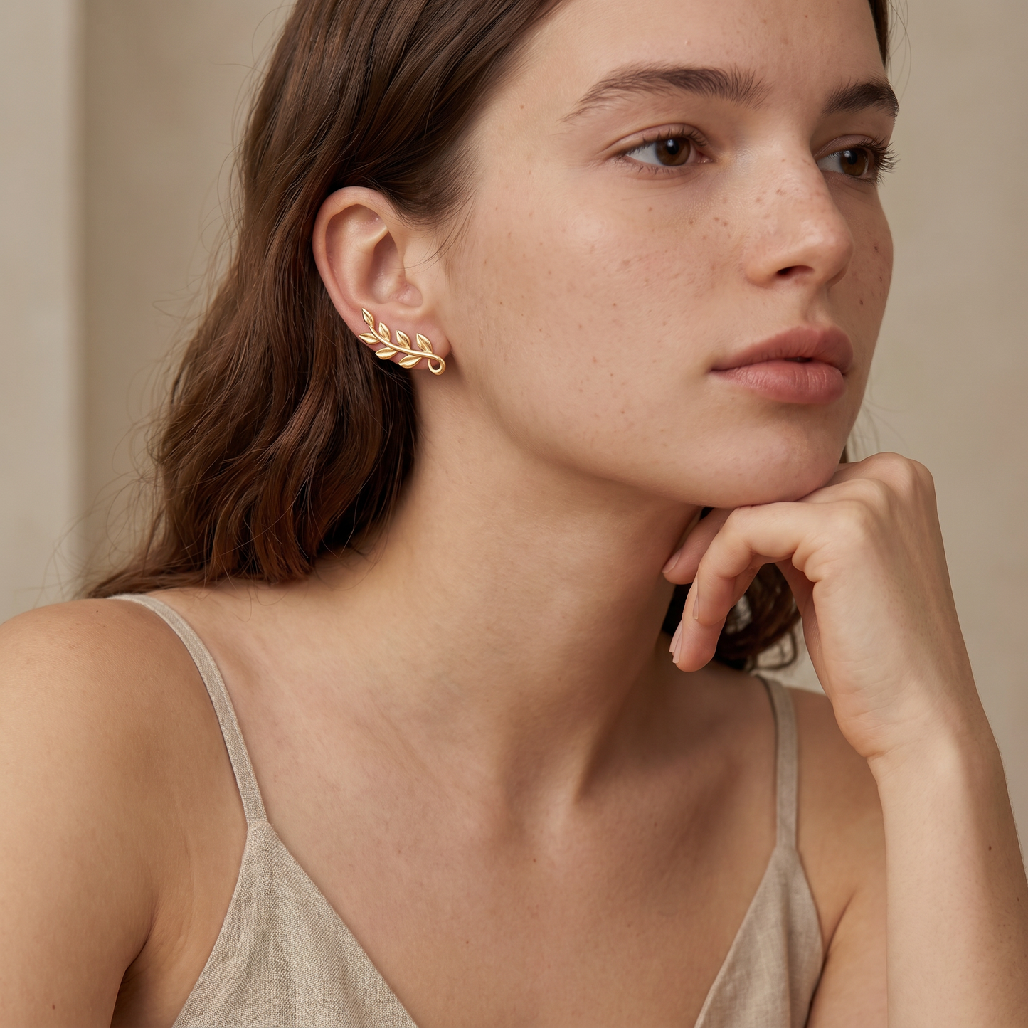 Olive Leaf Vine Earrings