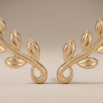 Olive Leaf Vine Earrings