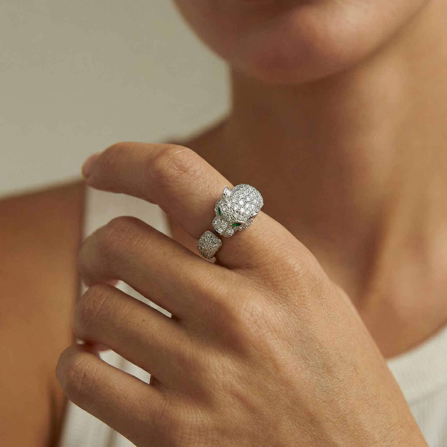 Panthère De Diamond Pavé Ring