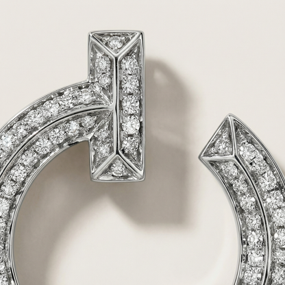 T T1 Open Pavé Hoop Earrings