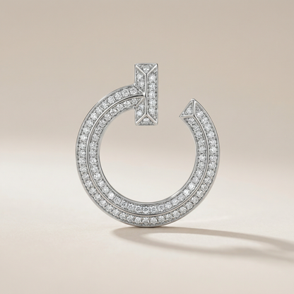 T T1 Open Pavé Hoop Earrings