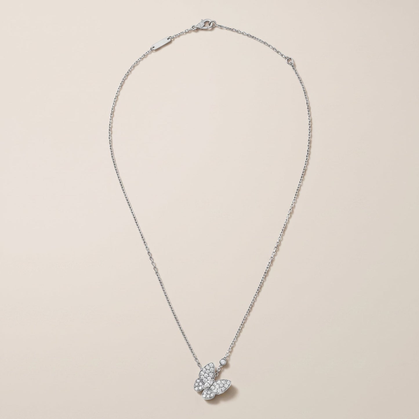 Two Butterfly Diamond Necklace