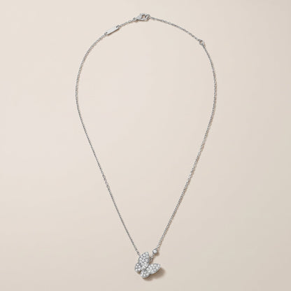 Two Butterfly Diamond Necklace