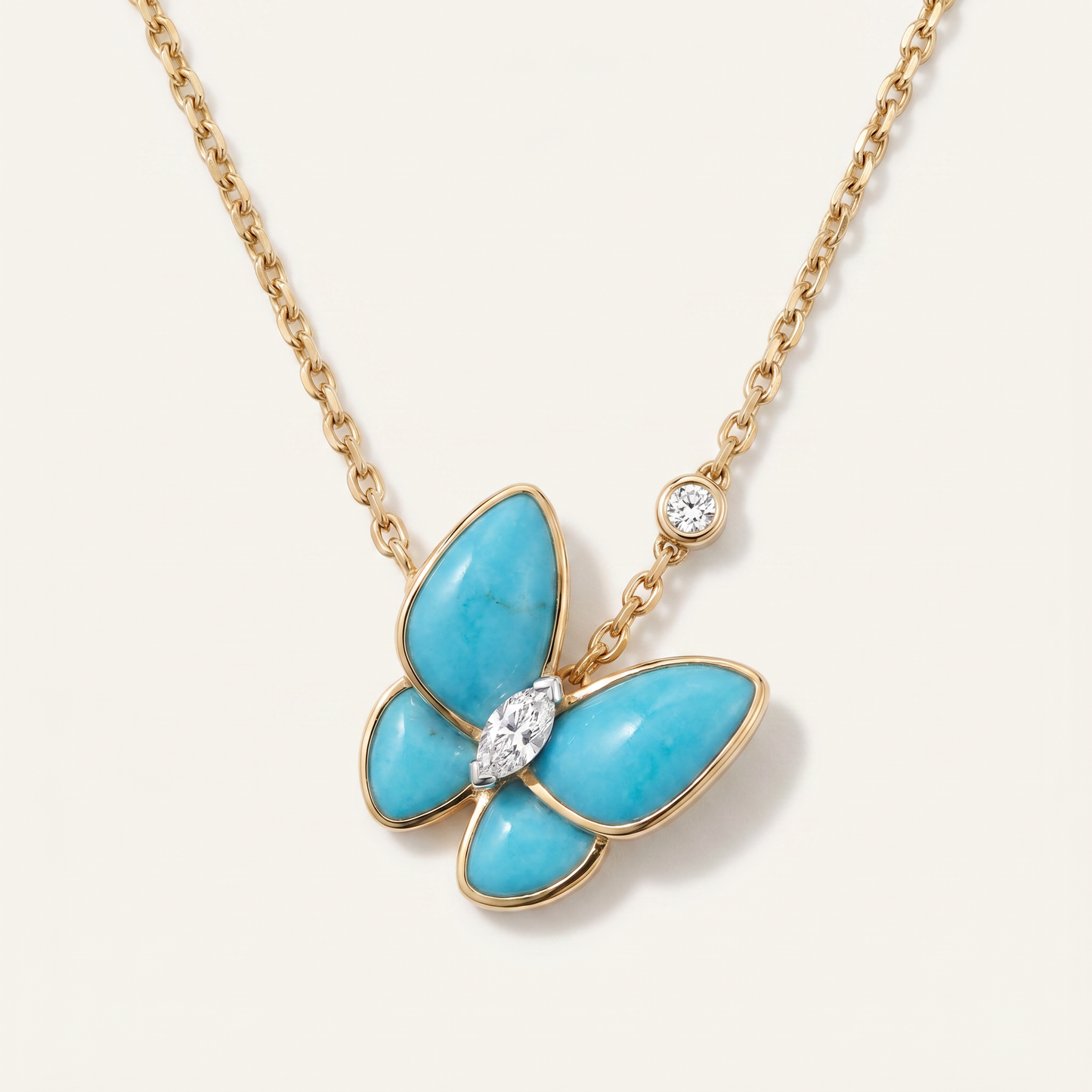 Two Butterfly Turquoise Necklace