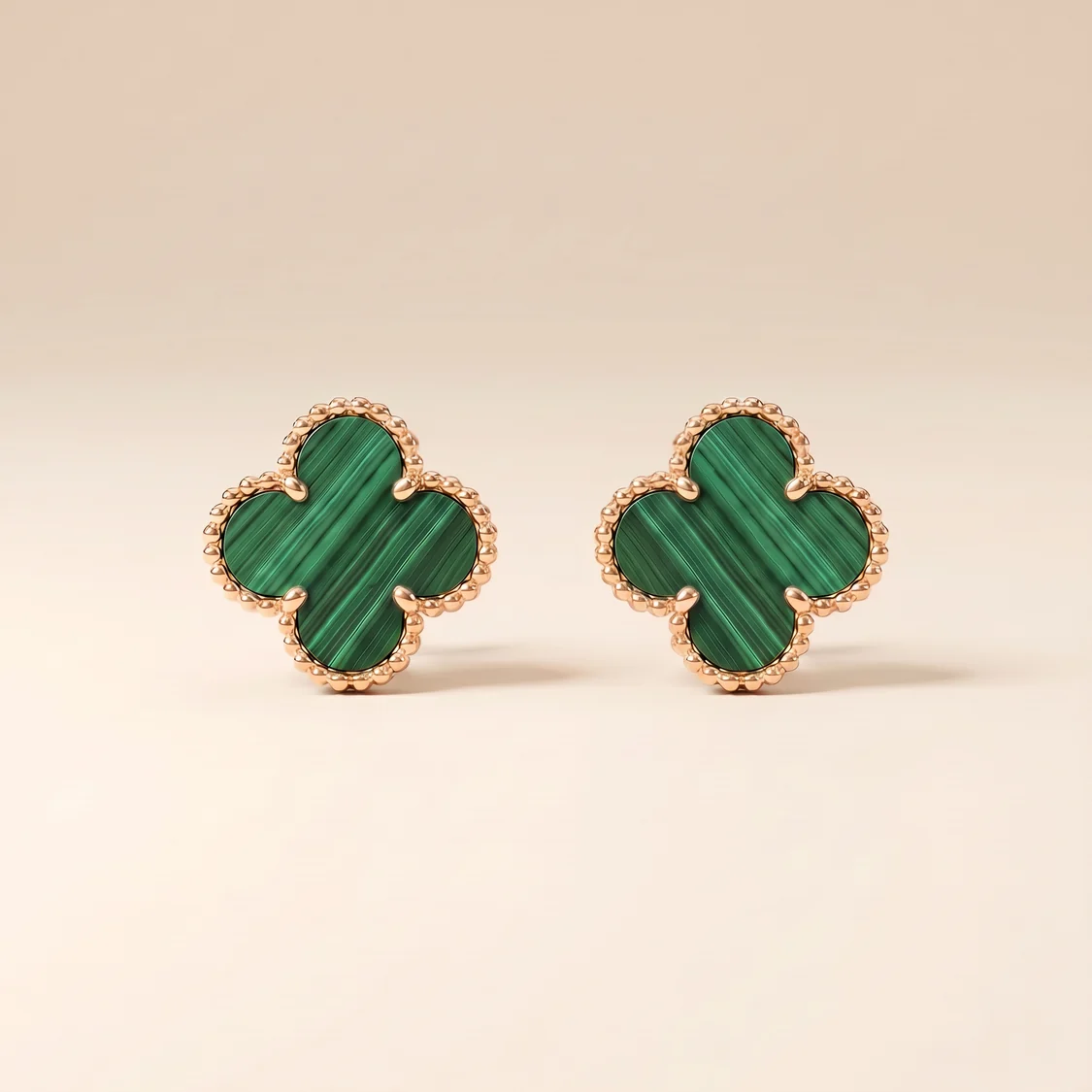 Vintage 1 Motif Malachite Earrings