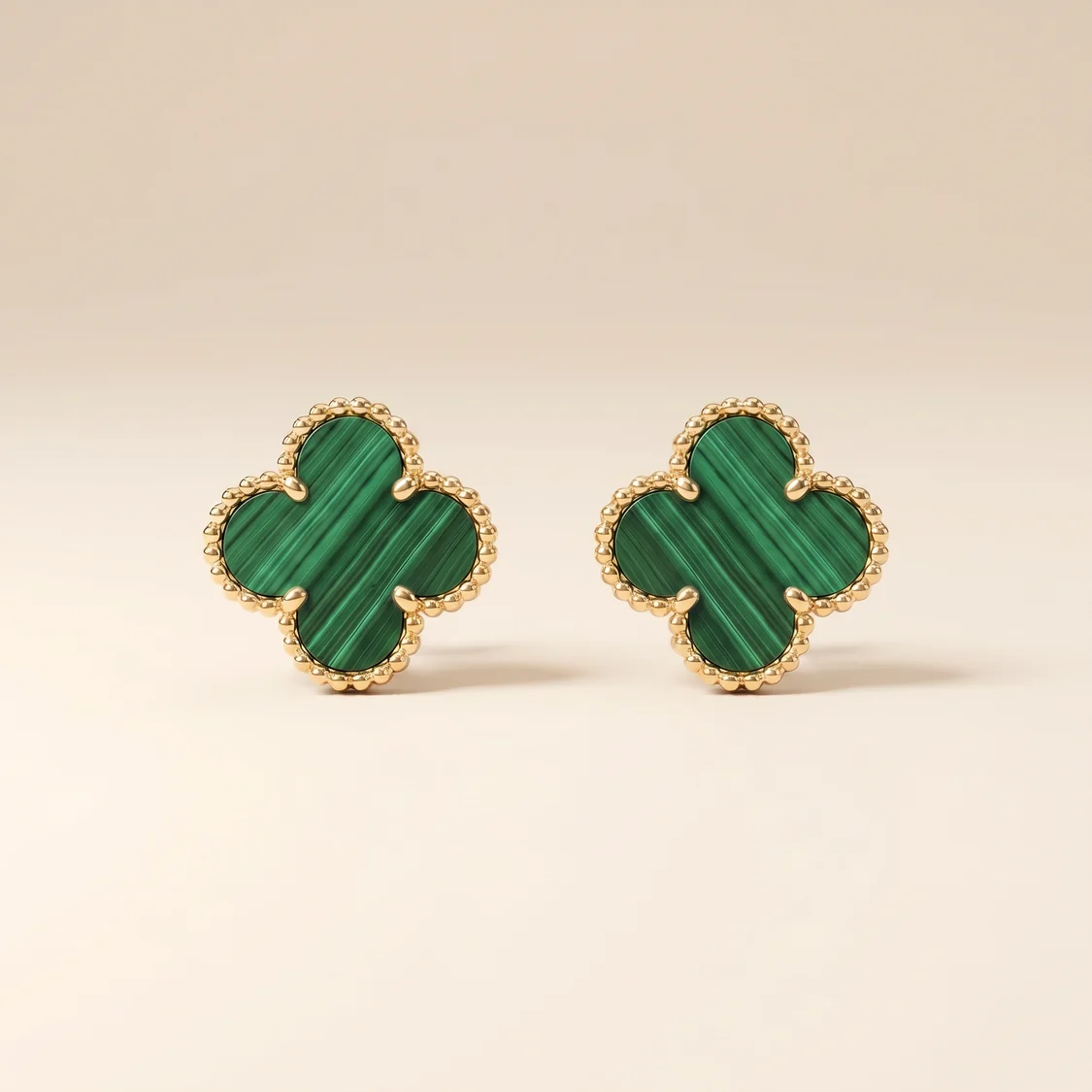 Vintage 1 Motif Malachite Earrings