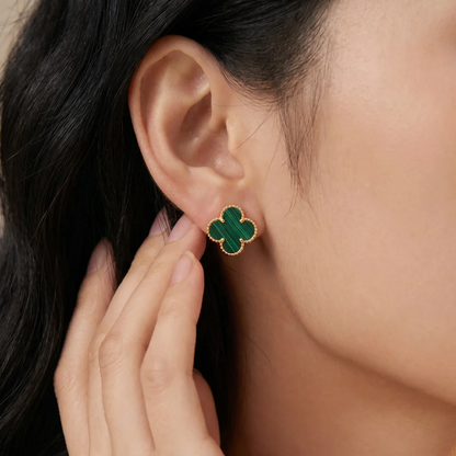 Vintage 1 Motif Malachite Earrings