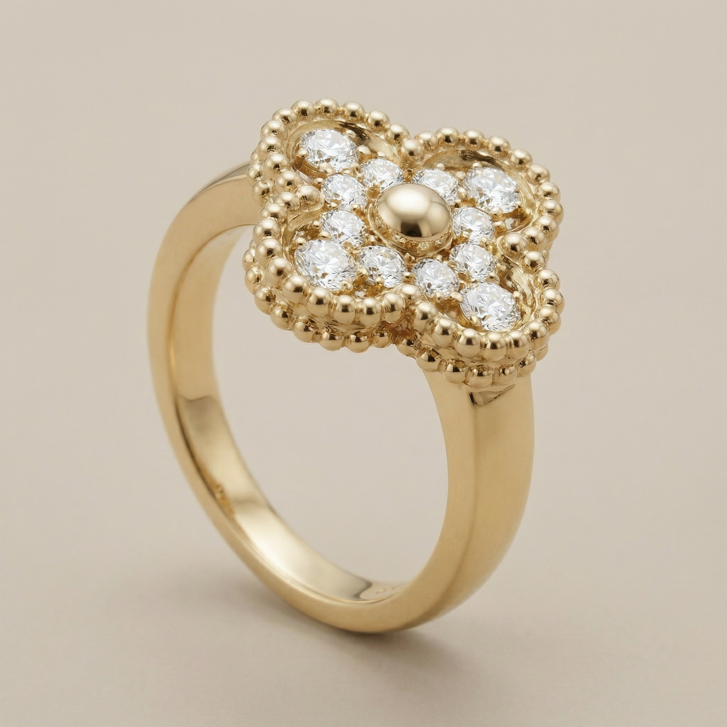 Vintage Alhambra Pavé Ring