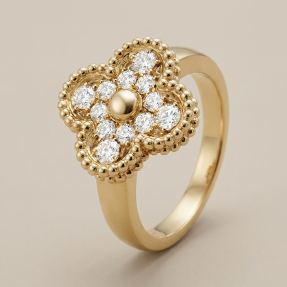Vintage Alhambra Pavé Ring