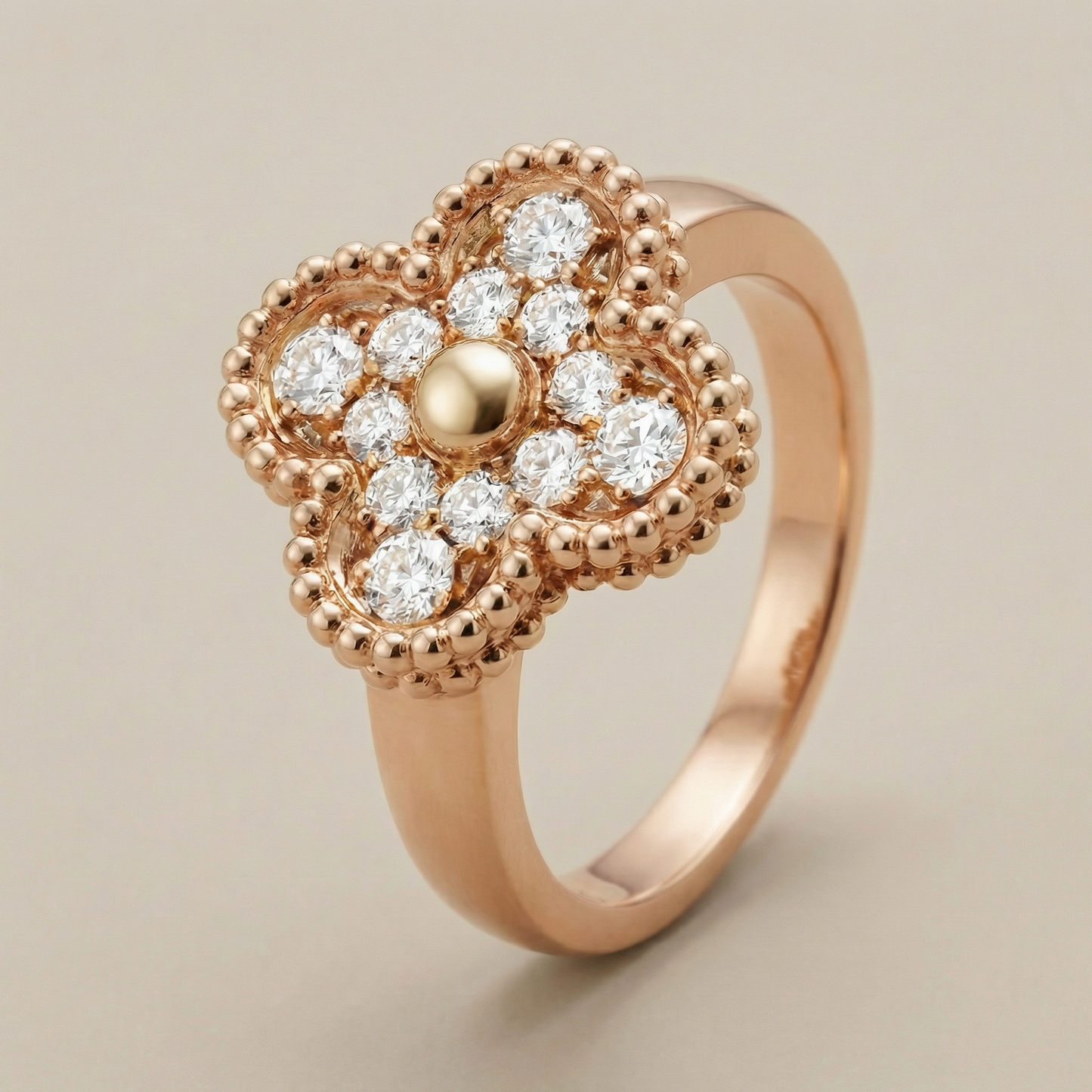Vintage Alhambra Pavé Ring