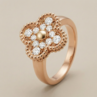 Vintage Alhambra Pavé Ring
