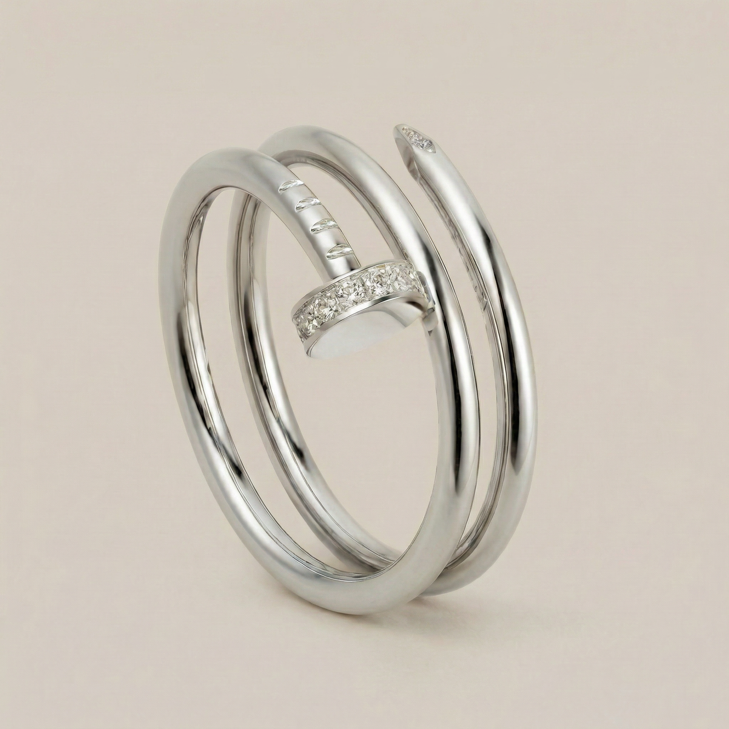 Juste Un Clou Pavé Style Double Row Diamonds Ring