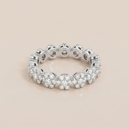 Fleurette Floral Eternity Pavé Diamonds Ring