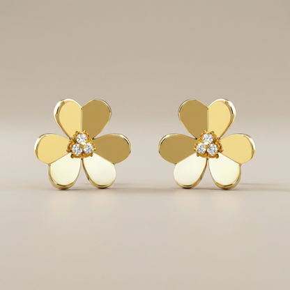 Frivole Large Flower Diamonds Earrings