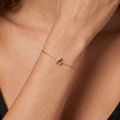 Frivole Ruby Clover Bracelet