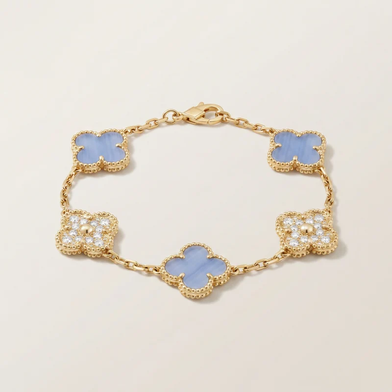 Vintage 5 Motifs Purple Pavé Diamonds Bracelet