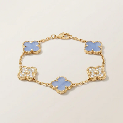 Vintage 5 Motifs Purple Pavé Diamonds Bracelet