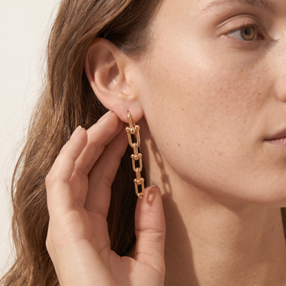 Graduated Link Drop Earrings