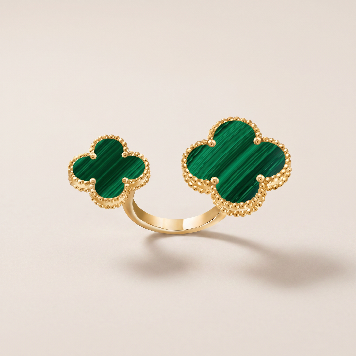 Green Clover Between The Finger Ring