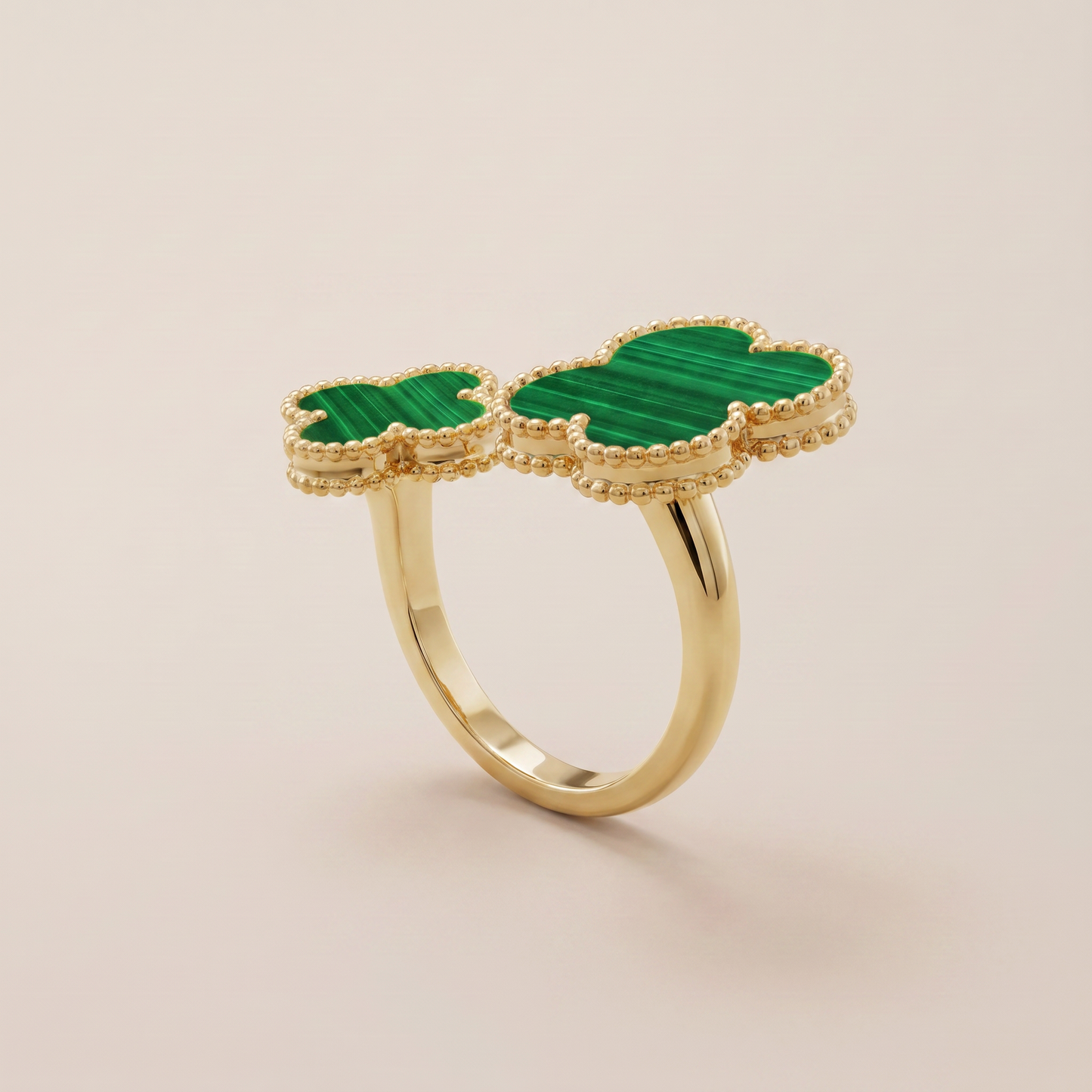 Green Clover Between The Finger Ring