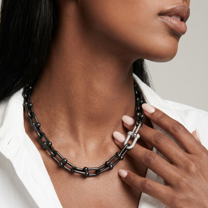 HardWear Black Tone Beaded Link Necklace