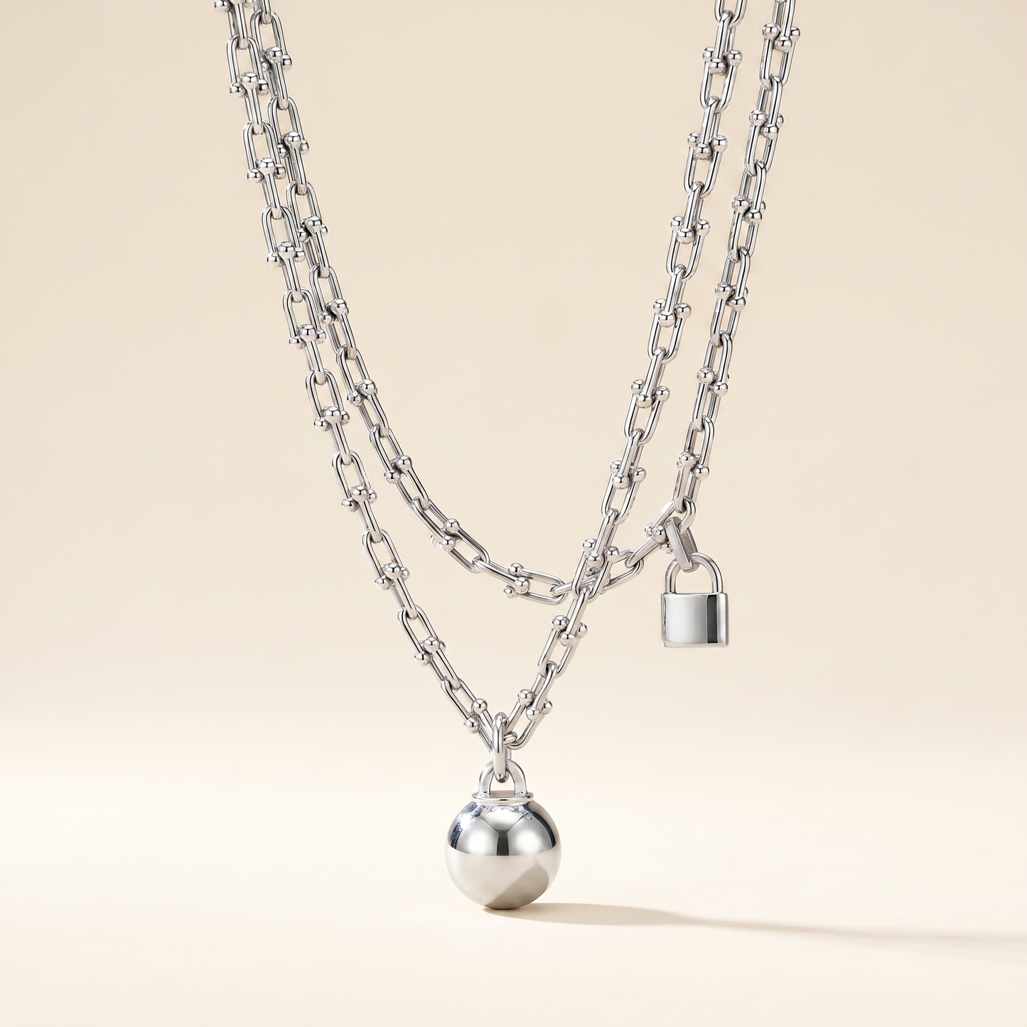 HardWear White Lock Sphere Pendant Necklace