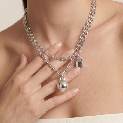 HardWear White Lock Sphere Pendant Necklace