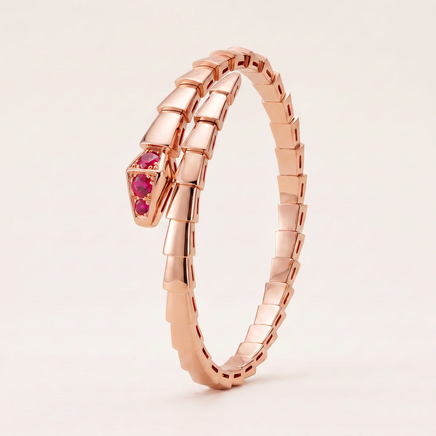 Serpenti Rose Red Stone Double Wrap Bracelet
