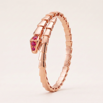 Serpenti Rose Red Stone Double Wrap Bracelet