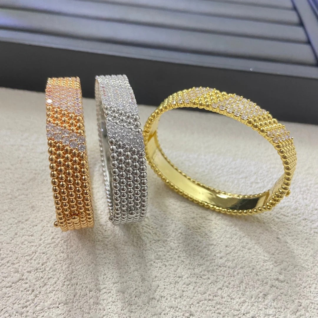 Five Row Pavé Beaded Bracelet Medium Model