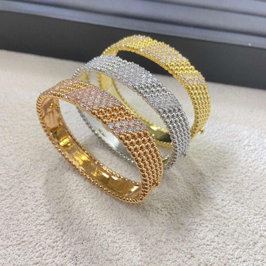 Five Row Pavé Beaded Bracelet Medium Model